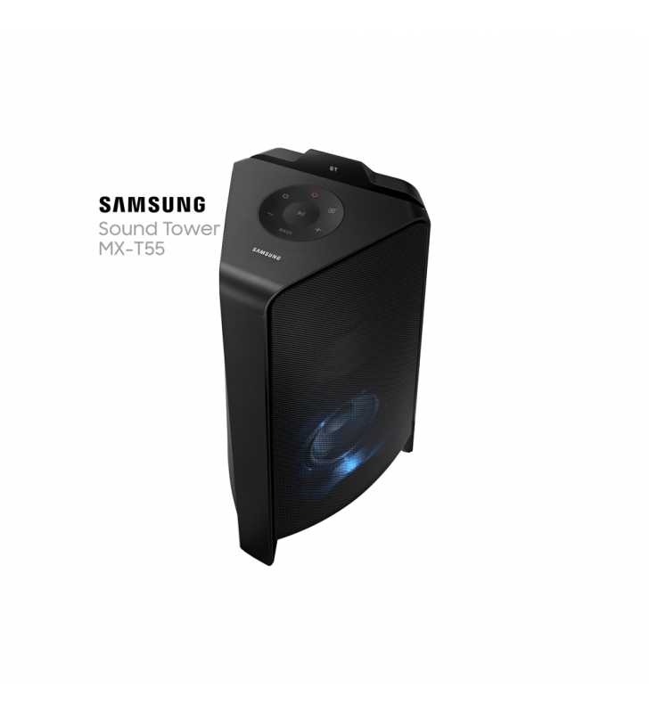 Sound Tower Samsung MX-T55, com potência de 500W e som bi-direcional